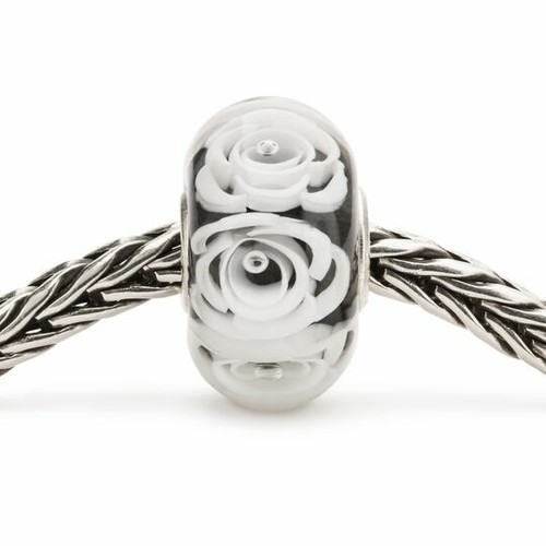 Glas TGLBE-30044 925//- Sterlingsilber TROLLBEADS /"Weiße Rosen/"