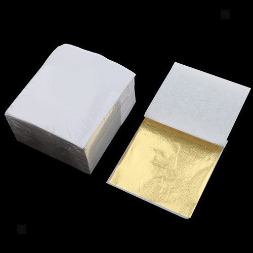 500pcs Gold Leaf Foil Wrapping Paper Gilding DIY Crafts Art Decor 9x9cm Gold