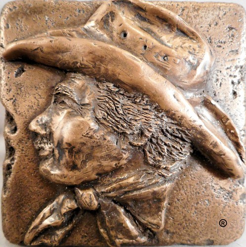 Western Bronze 4/"x4/" Decorative Metal Wall Tile by Metal Tile Arts Manu Cowboy