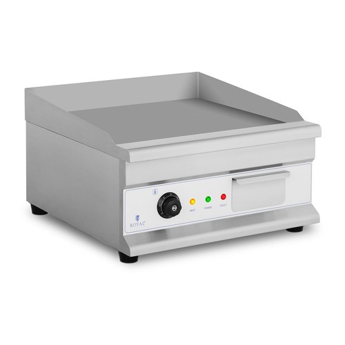 Set Elektro Grillplatte Grillbürste rund Gastrogrill Grill 50 cm glatt 3200 W