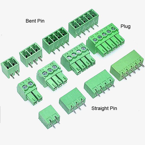 Green 15EDG 3.81mm Connector Kit Plug-in Terminal Block Straight//Bent Pin Plug
