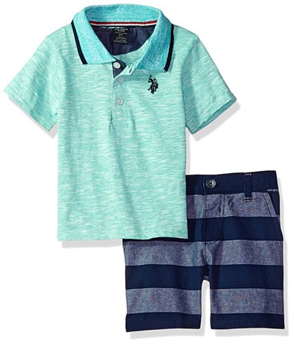 US Polo Assn Boys S//S Polo 2pc Short Set Size 2T 3T 4T 4 5//6 7