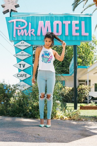 Minkpink Walking On A Dream Faded Blue Distressed Jegging Jean Legging