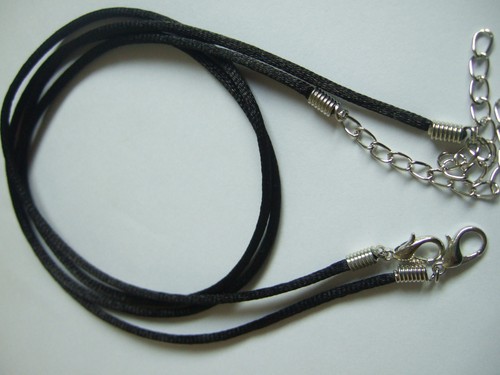 50pcs 2mm Satin Silk Necklace Cord 30/" Adjustable Length Lead /& Nickel free