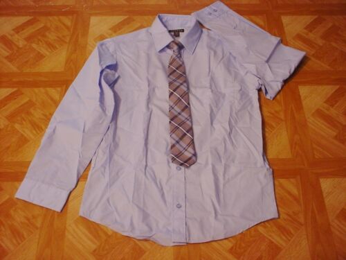 George Boys Baby Blue Dress Shirt and Stripe Tie Set Size 18 XXL