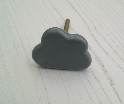 1 PURCHASE CERAMIC GREY CLOUD DRAWER DOOR KNOBS NURSERY BEDROOM ONLY 1 POSTAGE
