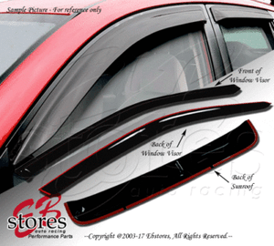 Outside Mount Rain Guards Visor Sun roof Type 2 3pc For Honda Civic SI 3DR 02-05