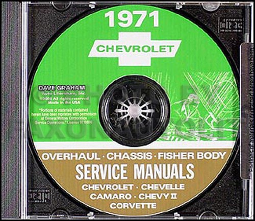 1971 Chevy CD Shop Manual Camaro Corvette Chevelle El Camino Monte Carlo Nova
