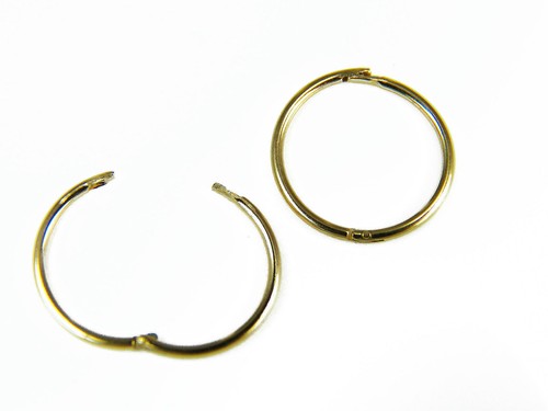 14mm Italian Made Quality Free Pouch 9ct Yellow Gold Hinged Sleeper 12mm