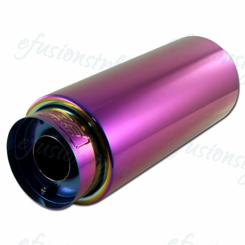 DC SPORTS EX-5022 CHAMELEON ANODIZED ROUND MUFFLER W// TIP 4/" Outlet w// 2.25/" In.