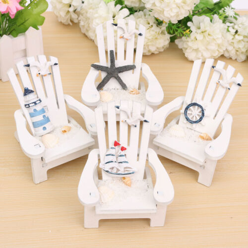 Mini Fairy Wooden Chair Dollhouse Garden Home Sea Beach Bar Decor Ornament-Z0BA