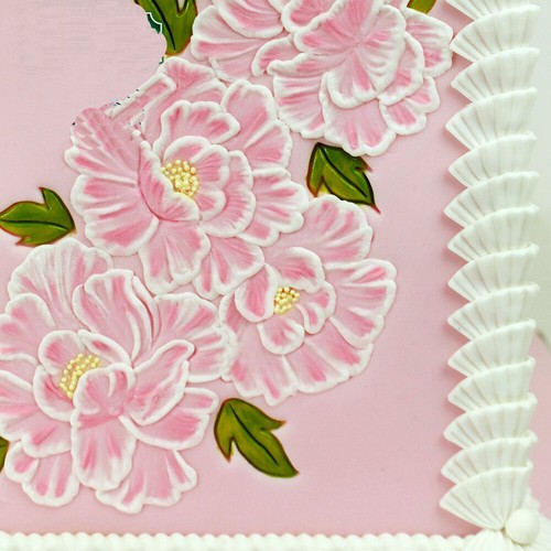 Silicone Peony Leaf Border Cake Mold Flower Leaves Fondant Embosser Baking Mould