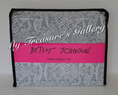 NEW Betsey Johnson Twin Sheet Set Snake Skin Grey NWT