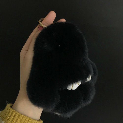 15 cm 6/" rex lapin fourrure véritable lapin multicolore Fourrure Balle Pompon keychain bag charm