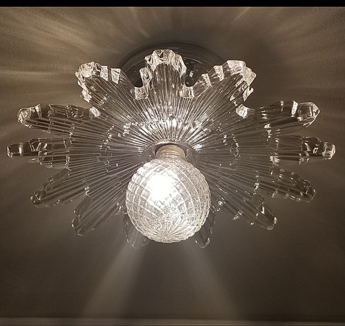 367z Vintage antique arT DEco STarburst CEILING LIGHT lamp fixture glass shade 367z Vintage antique arT DEco STarburst CEILING LIGHT lamp fixture glass shade