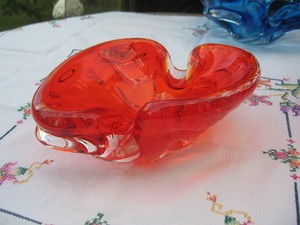 J20-BLOWN-GLASS-VASE-RED-YELLOW-CLEAR-GLASS-COLOR-8-IN-LONG