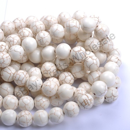 6MM 8MM 10MM 12MM 14MM Howlite White Turquoise Gemstone Round Loose Beads