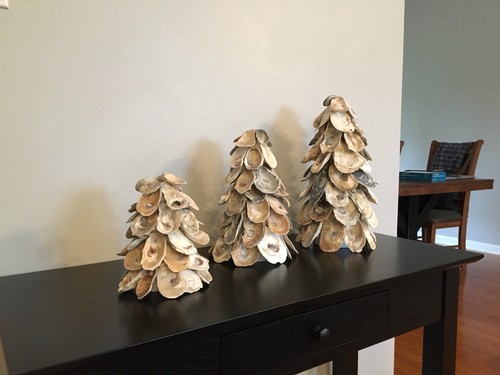 Accent Christmas Decoration Holiday Sz LARGE Oyster Shell Tree Centerpiece