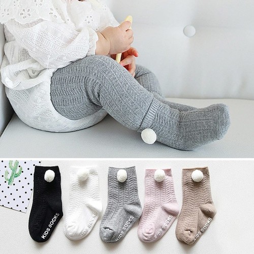 Soft Cotton Baby Socks Winter Pompom Ball Socks For Newborn Boy Girl Anti Slip