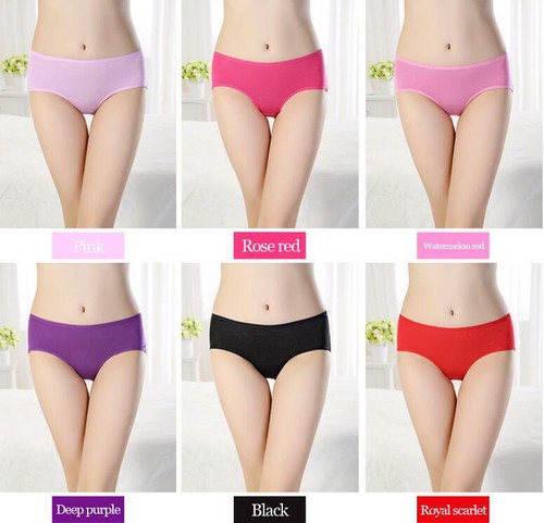 Mid Waist Solid Color Seamless Women/'s Plus Size Briefs Panties Underwear