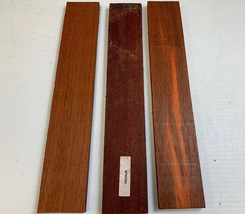 LOT OF 3 PIECES PADAUK THIN STOCK BOARDS LUMBER CRAFTS WOOD 3//8/" X 2/" X 12/"