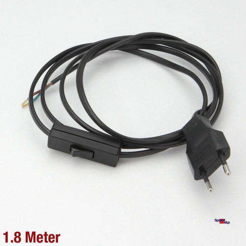 EURO NETZ POWER STROM KABEL CABLE LEITUNG SCHALTER STECKER LAMPENKABEL 2,5A 220V