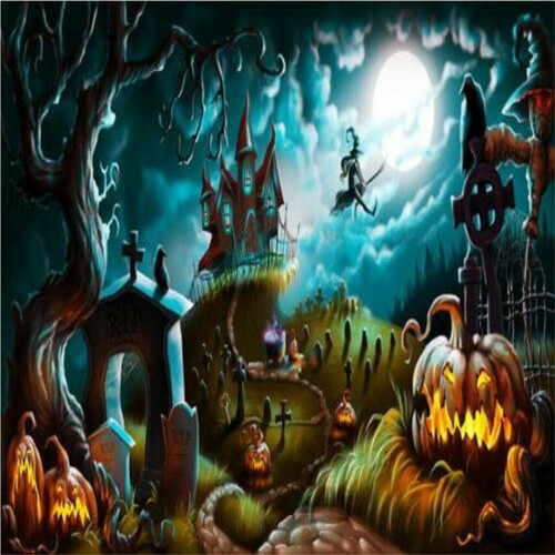 1000Pc Jigsaw Puzzle Halloween Cemetery Witch Cauldron Adult Kid Educational Toy