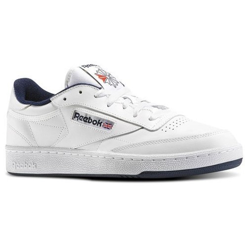 Reebok Club C 85 AR0457 White//Navy Leather Casual Men Shoes Fast Shipping