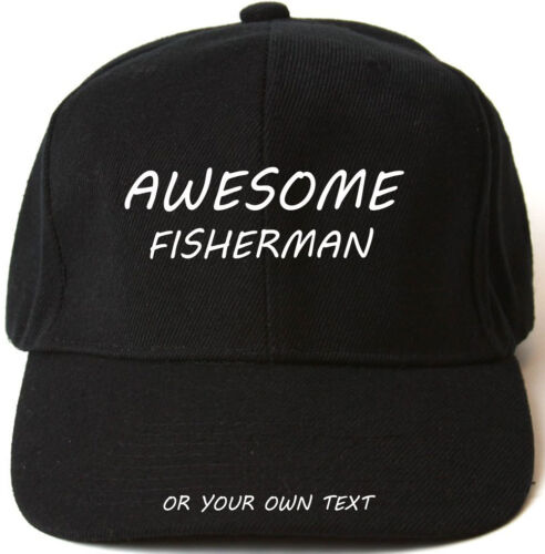 AWESOME FISHERMAN PERSONALISED BASEBALL CAP HAT XMAS GIFT