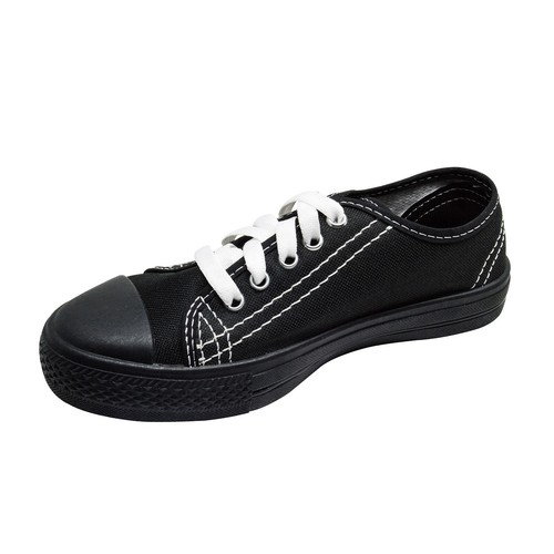 M Ish Original Women Black Low Top Rubber Sole Canvas Sneakers Shoes US 7-12