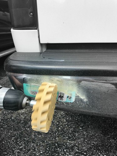 Decal Removal Eraser Wheel w// Power Drill Arbor Adapter 4 inch Rubber Pinstripe