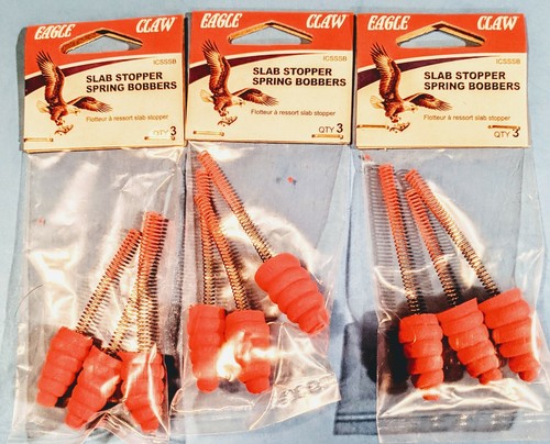 3 x 3pks Eagle Claw Ice Fishing Spring Bobbers Slab Stopper Free Shipping