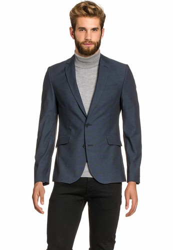 MINIMUM Herren Sakko glänzendem Baumwoll-Material Größe L//52
