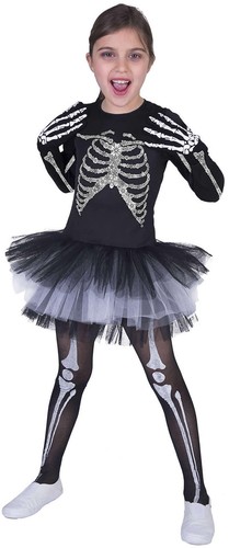 Skeleton Skelett Suzy Halloween Kinder Karneval Fasching Kostüm 128-152