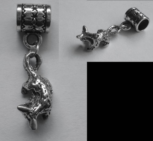 3D silver tone PEWTER CHARM suit European Bracelet #291 POSSUM 17mm x 9mm