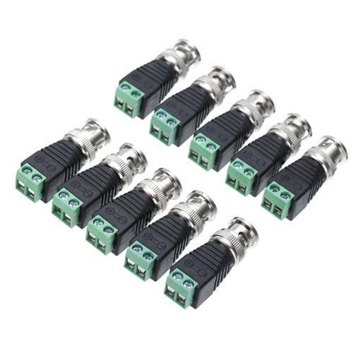 10 Male Coax CAT5 To Coaxial BNC Cable Connector adapter Camera CCTV Video Balun