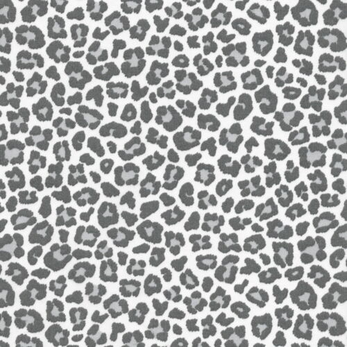 Des animaux imprimé léopard popeline gris Animal en tissu de coton couture 
