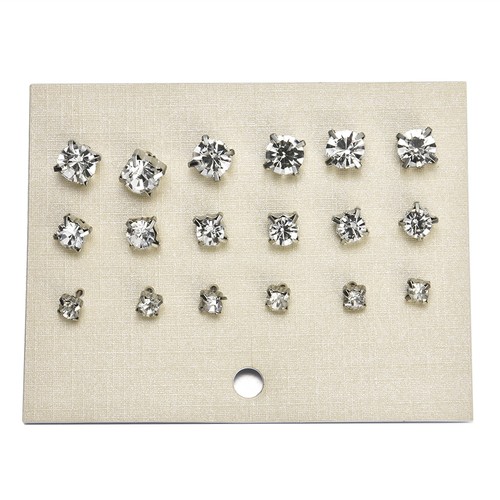 9 Pairs Fashion Women Men Rhinestone Crystal Ear Stud Earrings Set Jewelry Gift
