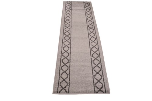 Custom Trellis Border Design Roll Runner 26Inch Wide x Your Length Size L.Grey