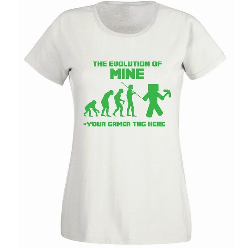 Mine Popular Craft Inspired Evolution Mens Womens Girls Boys Gamer T Shirt TEXT