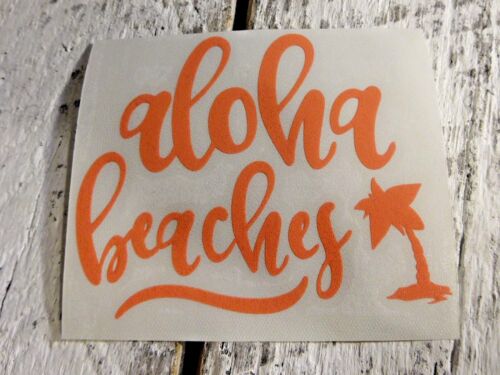Beach Vinyl Decal Aloha for Stainless Tumblers Coffee Travel Cups Thermal Mug