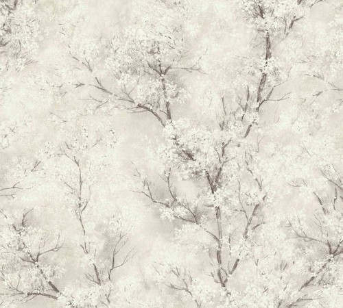 3,37£//1qm Non-woven wallpaper blossom tendrils cream white brown 37420-2