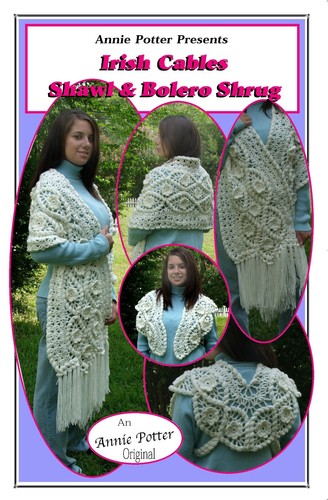 Irish crochet shawl /"Irish Cables Shawl and Bolero Shrug/"