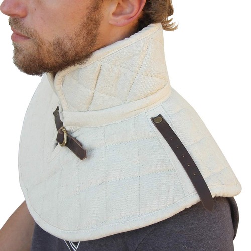 Knights Cotton Padding Collar Armor Medieval Garment White