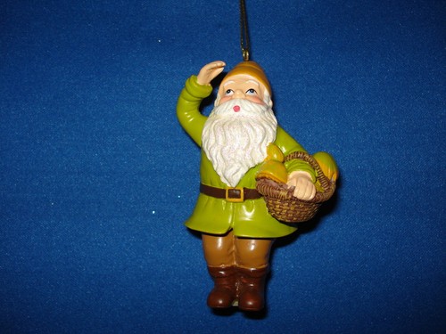 Gnome Ornament Green Jacket with Basket 1196B 60