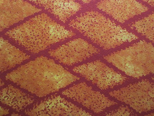 Vintage Kimono Quilt Fabric Silk Orange Art Fashion Style 125cm C34