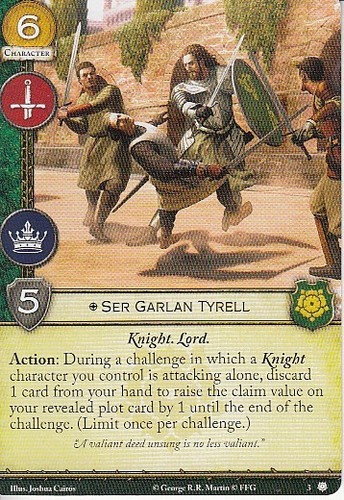 Ser Garlan Tyrell AGoT LCG 2.0 Game of Thrones House of Thorns 3