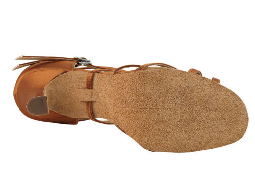 Women/'s Dark Tan Salsa Ballroom Dance Shoes Heel 2 5 and 3 Very Fine SERA5008