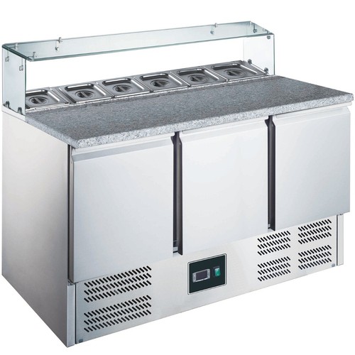 Pizzakühltisch Granit Platte Kühltisch Saladette Pizzatisch ZORRO ZPS 300 G