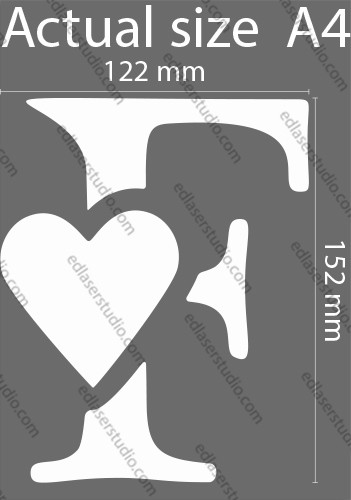 AMORE Cuore Stencil l/'inserimento nel Journal Matrimonio Artigianato modello Card Making 5.98/" AL16